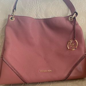 Michael Kors Dusty Pink Purse with Gold Accents